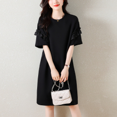 批发<b class='q'>欧洲站</b>新款时尚大码女2026夏季赫本风T恤宽松显瘦气质<b class='q'>连衣裙</b>