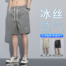 批发实拍2025<b class='q'>夏</b>季新款冰丝短裤男潮流韩版宽松百搭速干五分裤男