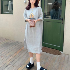 批发仿棉牛奶丝夏季韩版韩国大码长款连衣裙胖mm宽松过膝睡裙专供<b class='q'>外贸</b>