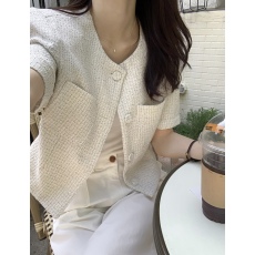 批发已出货 chic 法式小香风格子短袖小外套女显瘦气质<b class='q'>百搭</b>开衫