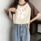 实拍实价 #美式别致撞色印花插肩T恤短袖女夏2023新款休闲上衣潮轮播图4