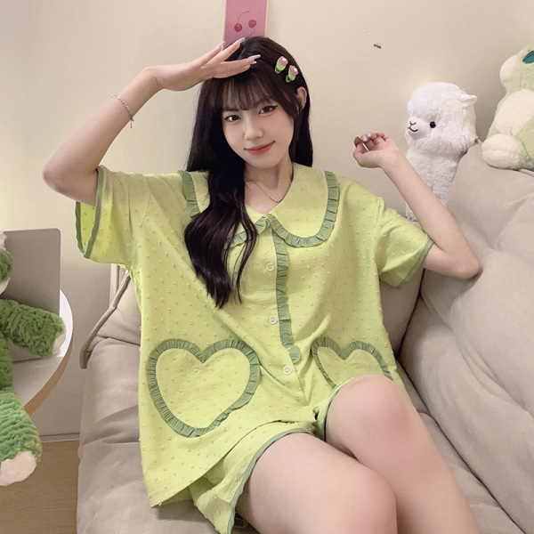 RM13591#新款睡衣女夏季梭织棉质短袖薄款2023年高级感家居服套装