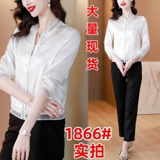 批发重磅真丝棒球短外套女上衣夏季新款时尚气质桑蚕丝防晒衣开衫小衫