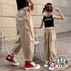 批发女童裤子夏季薄款布裤2023新款儿童宽松休闲长裤中大童夏装女孩潮