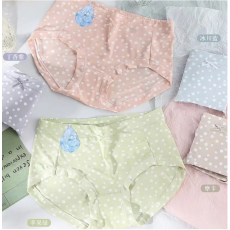 批发混色5条冰丝印花内裤女速干透气舒适包臀中腰无痕三角裤90/130斤