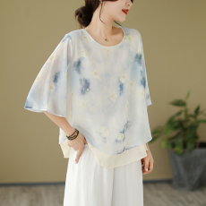 批发中式改良汉服女<b class='q'>中国风</b>禅意茶服文艺复古上衣女