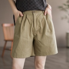 批发夏季新款 文艺大码休闲阔脚<b class='q'>短裤</b>女