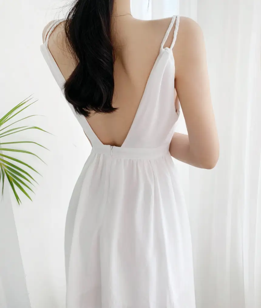 여성용 A라인 후배 레이스 원피스 상세 이미지 9