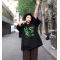 特价纯棉200克精梳紧密夏季新款宽松印花短袖T恤女上衣情侣轮播图2