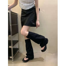 批发2023年新款辣妹夹趾松糕厚底牛仔布裤管凉靴女百搭露趾不过膝长靴