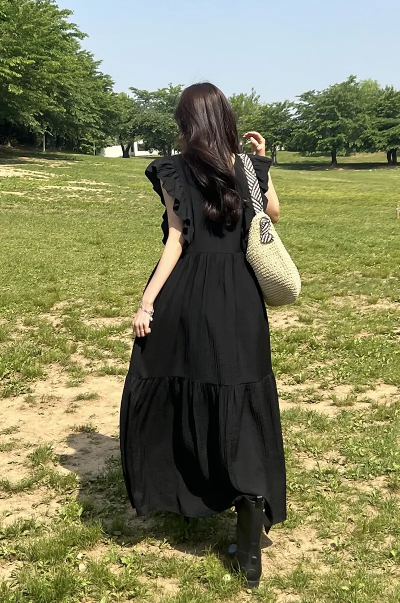프렌치 스타일 방넥 레이스 하임라인 원피스 상세 이미지 4
