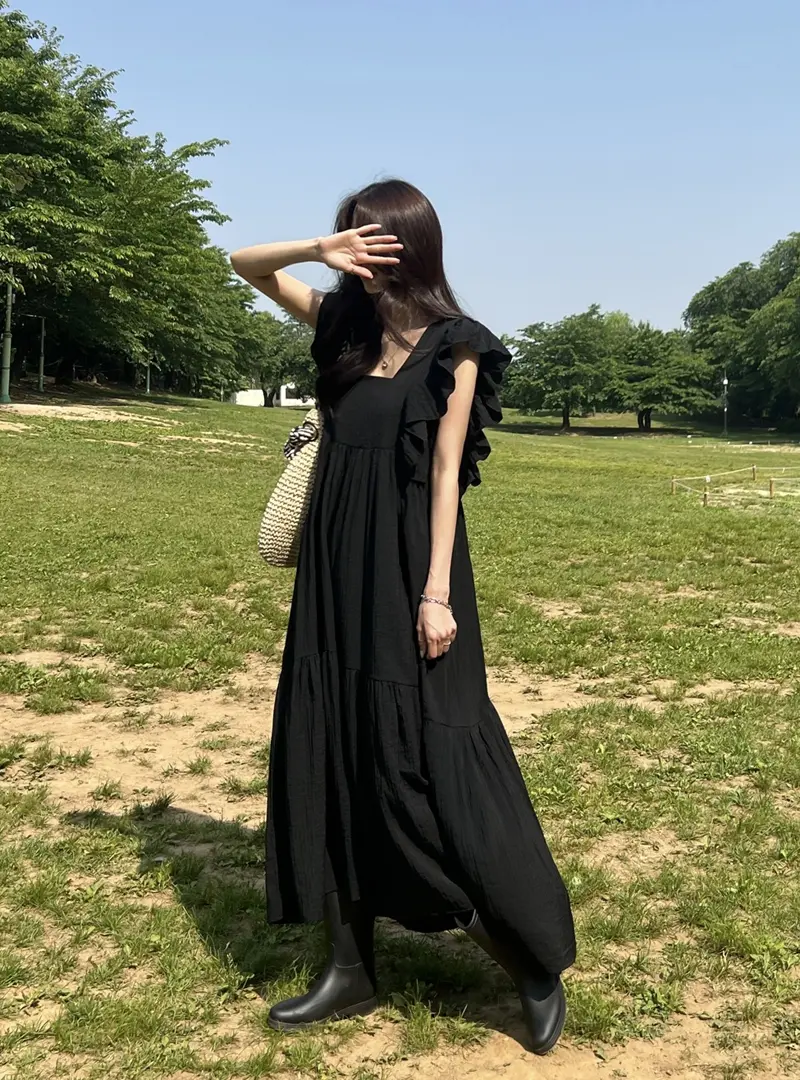 프렌치 스타일 방넥 레이스 하임라인 원피스 상세 이미지 6