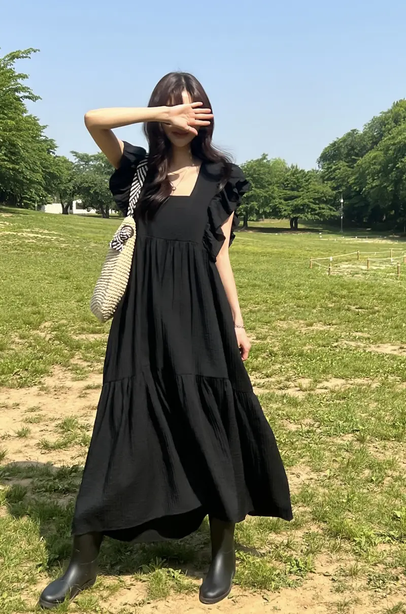 프렌치 스타일 방넥 레이스 하임라인 원피스 상세 이미지 7