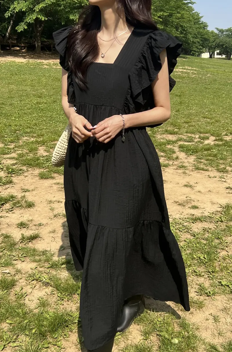 프렌치 스타일 방넥 레이스 하임라인 원피스 상세 이미지 8