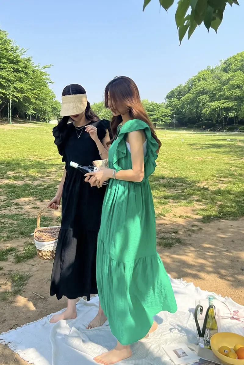 프렌치 스타일 방넥 레이스 하임라인 원피스 상세 이미지 11