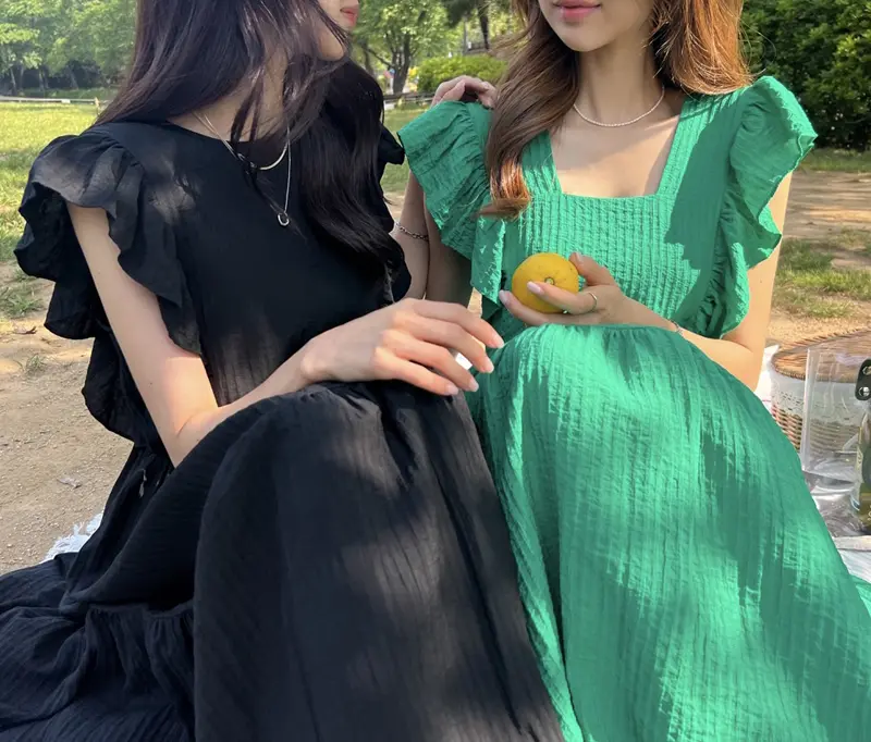 프렌치 스타일 방넥 레이스 하임라인 원피스 상세 이미지 12