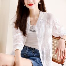 批发681#蕾丝外套女春季新款<b class='q'>清凉</b>法式小众高级感透气防晒衣小个子上衣