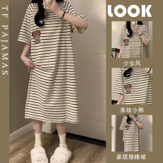 批发【仿棉纱面料】夏天ins短袖睡裙2023年新款睡衣女夏季可爱家居服