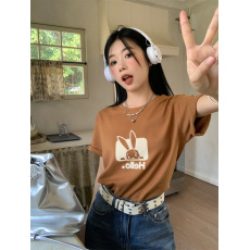 有货 实拍！卡通小兔子印花短袖T恤减龄宽松百搭上衣女
