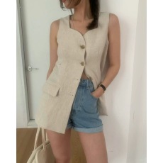 批发已出货～气质通勤方领马甲带内衬