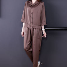 批发现货夏季新款大码<b class='q'>套装</b>女纯色连帽上衣<b class='q'>哈伦裤</b>宽松时尚两件套潮#707