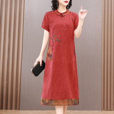 批发香云纱连衣裙新款真丝袍子中式婚宴妈妈<b class='q'>礼服</b>宽松改良旗袍2026夏季