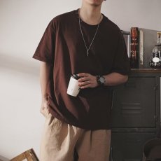 批发夏季短袖<b class='q'>T</b><b class='q'>恤</b>男新款圆领半袖<b class='q'>大码</b>宽松潮流日系青少年纯棉五分袖