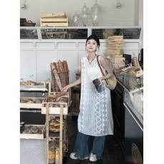 批发实拍~韩系设计感小众叠穿高级感<b class='q'>蕾丝</b>镂空无袖正反两穿<b class='q'>背心裙</b>