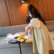 批发原创<b class='q'>女童</b>度<b class='q'>假</b>风套装裙春装2025新款儿童泡泡袖<b class='q'>娃娃衫</b>背带裙两件套