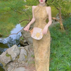 批发海棠说实拍上新 新中式改良<b class='q'>旗袍</b>拼接蕾丝<b class='q'>旗袍</b>