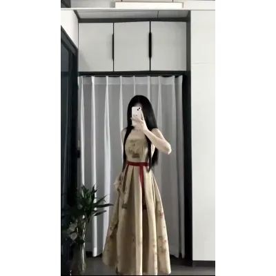 新中式旗袍连衣裙女改良版拼接汉服高端修身显瘦2023年复古旗袍裙