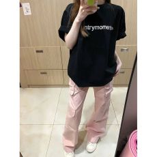 批发落肩宽松精梳冰感纯棉230克T恤 <b class='q'>男</b>女短袖 空白版 光板大量现货