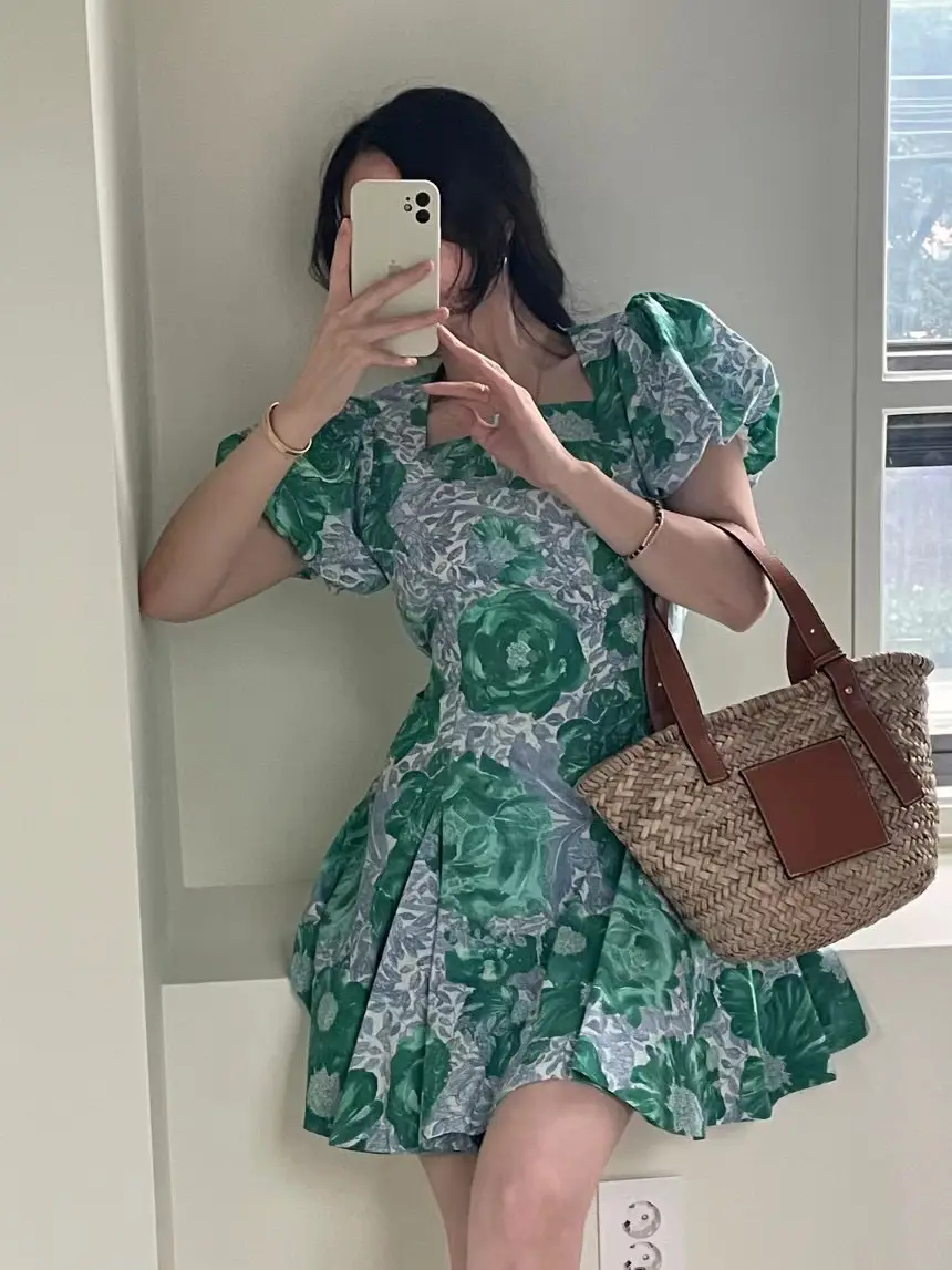 플라워 패턴 블라우스 스타일 원피스 상세 이미지 7