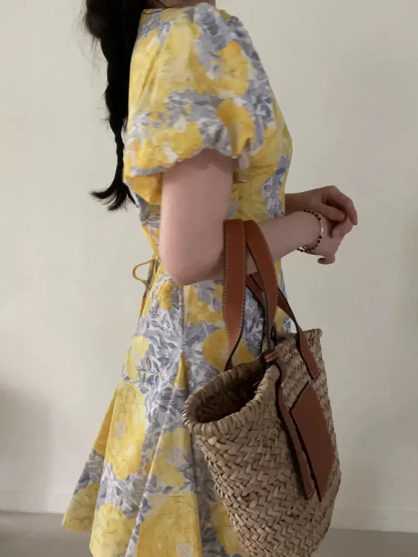 플라워 패턴 블라우스 스타일 원피스 상세 이미지 13
