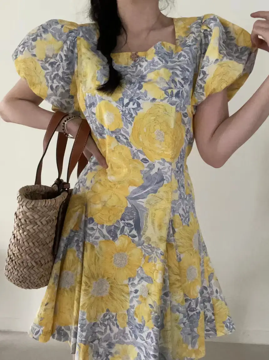 플라워 패턴 블라우스 스타일 원피스 상세 이미지 15