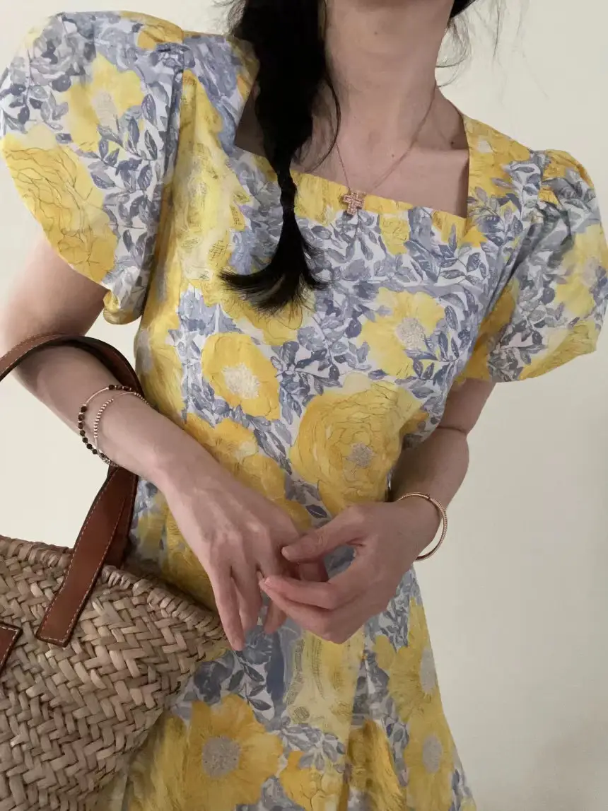 플라워 패턴 블라우스 스타일 원피스 상세 이미지 16