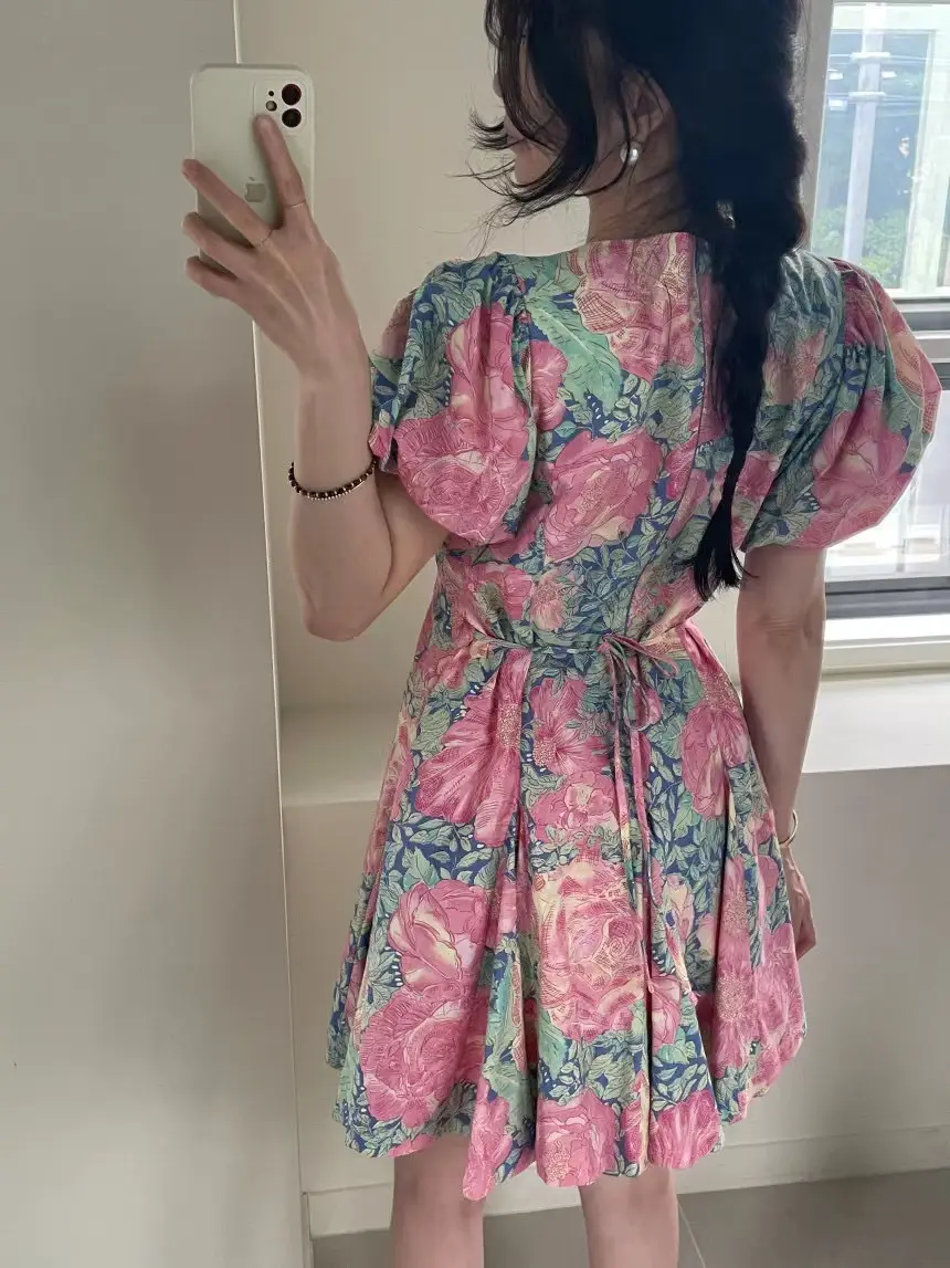 플라워 패턴 블라우스 스타일 원피스 상세 이미지 19