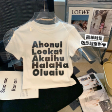 批发92棉/8氨纶40支210g纯棉 修身短款T恤女短袖