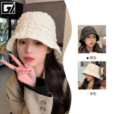 批发渔夫帽子女夏季百搭显脸小防晒素颜白色小清新水桶盆帽