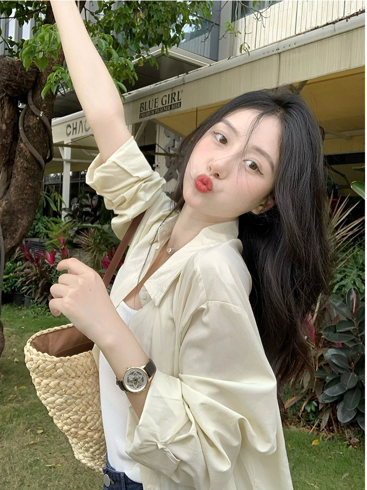 天絲防曬衣襯衫外套女夏季薄款開衫設計感小眾小個子襯衣女款上衣