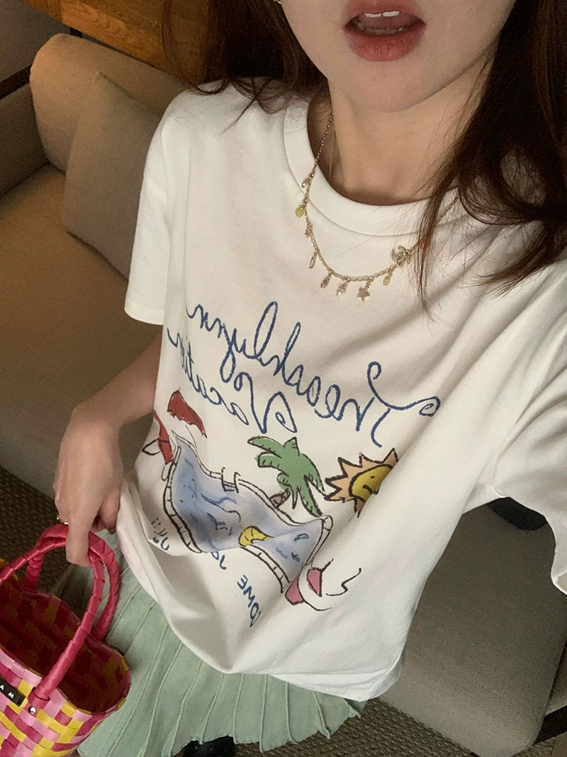 2024春夏新款重磅/精梳純棉 後包領 有縫邊 S-XXXL 夏裝短袖T恤女