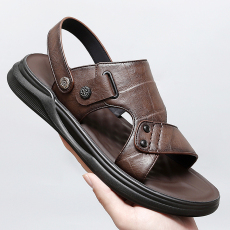 批发2023<b class='q'>夏</b>季新款沙滩牛皮聚氨酯底男鞋凉鞋货号