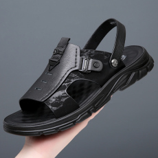 批发2023<b class='q'>夏</b>季新款高品质头层牛皮休闲沙滩涼鞋男鞋货号