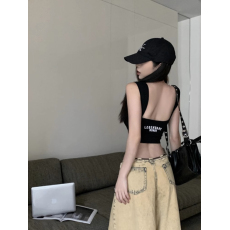 批发黑色露背背心吊带女夏季短款内搭外穿设计感辣妹性感运动甜辣上衣
