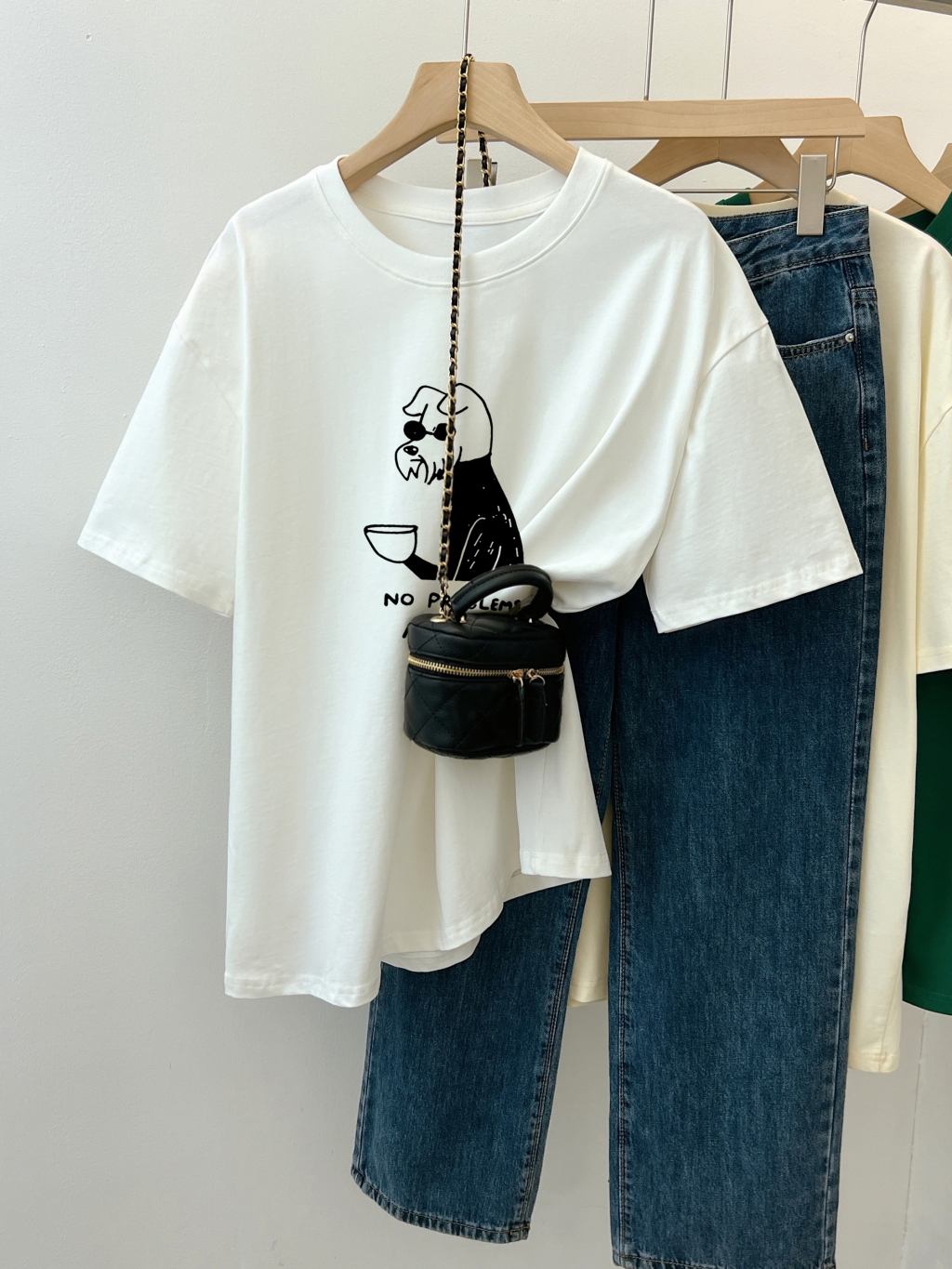 Real shot real price 100% cotton combed cotton printed summer short-sleeved T-shirt women's loose Korean version