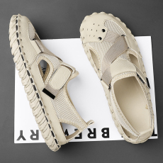 批发2023夏季新款手工缝制时尚休闲凉鞋 跨境<b class='q'>大码</b>鞋<b class='q'>男鞋</b>货号