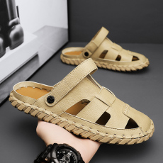 批发2023<b class='q'>夏</b>季新款时尚手工缝制休闲凉鞋男鞋货号