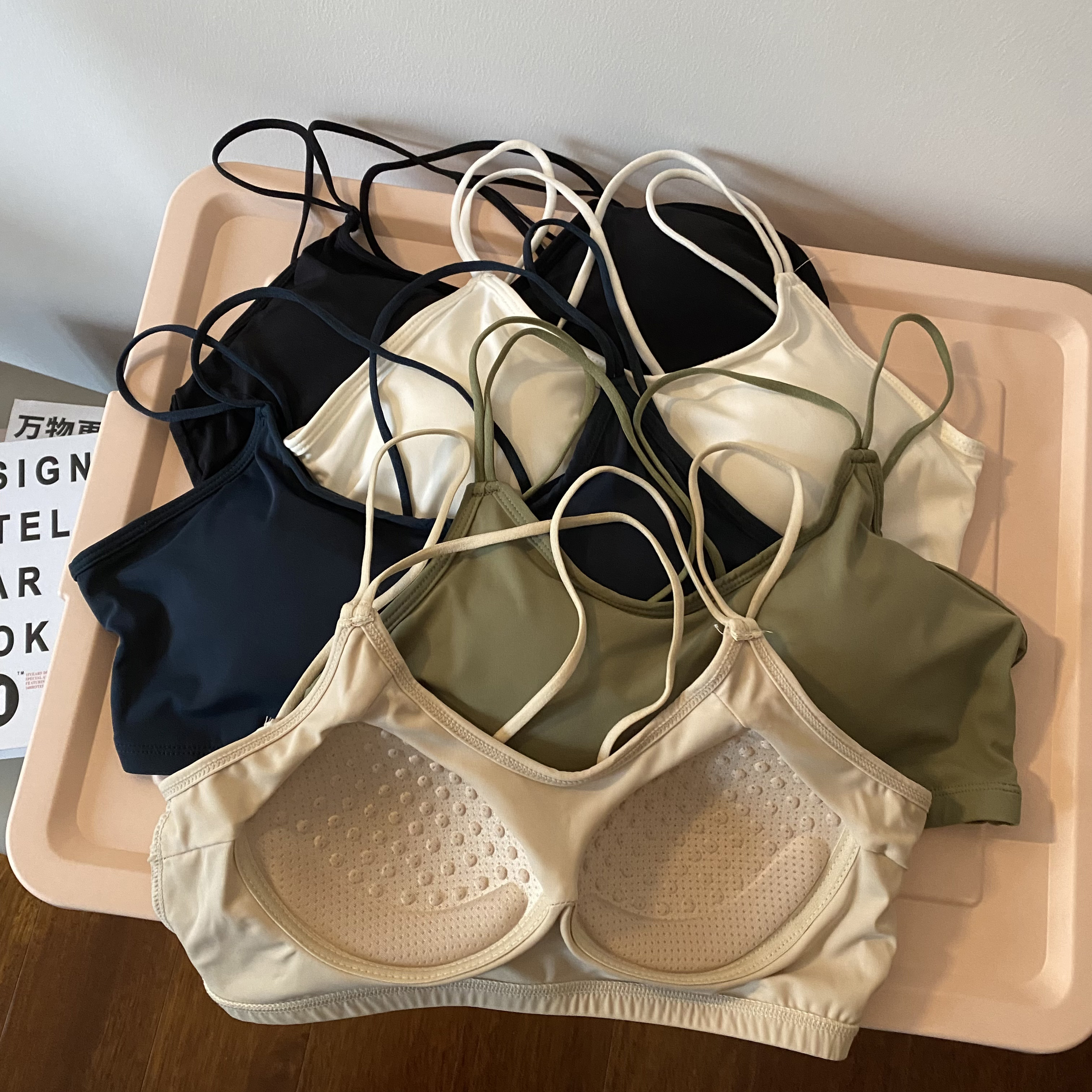實拍 吊帶冰絲內衣文胸固定杯美背防走光抹胸女裹胸