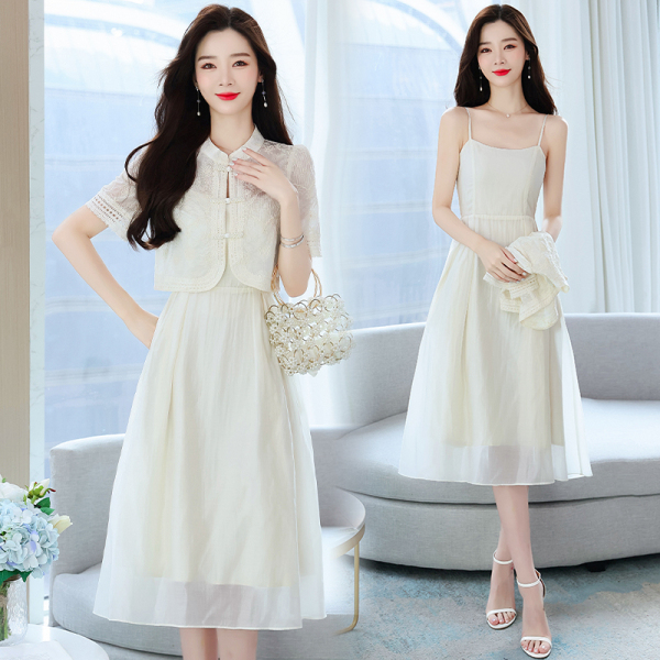 RM21752#小香风气质连衣裙女夏季2023新款法式时尚减龄裙两件套