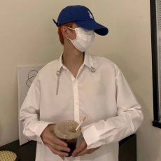 批发夏季黑色<b class='q'>衬衫</b>衣男韩版潮流长袖内搭免烫宽松休闲外套痞帅气dk白色